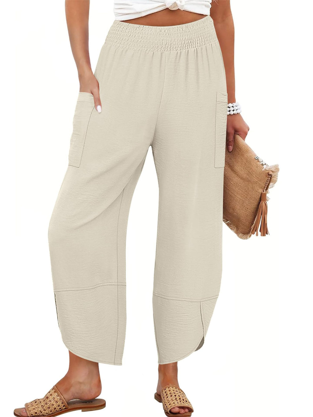 Side-Pocket Cropped Trousers