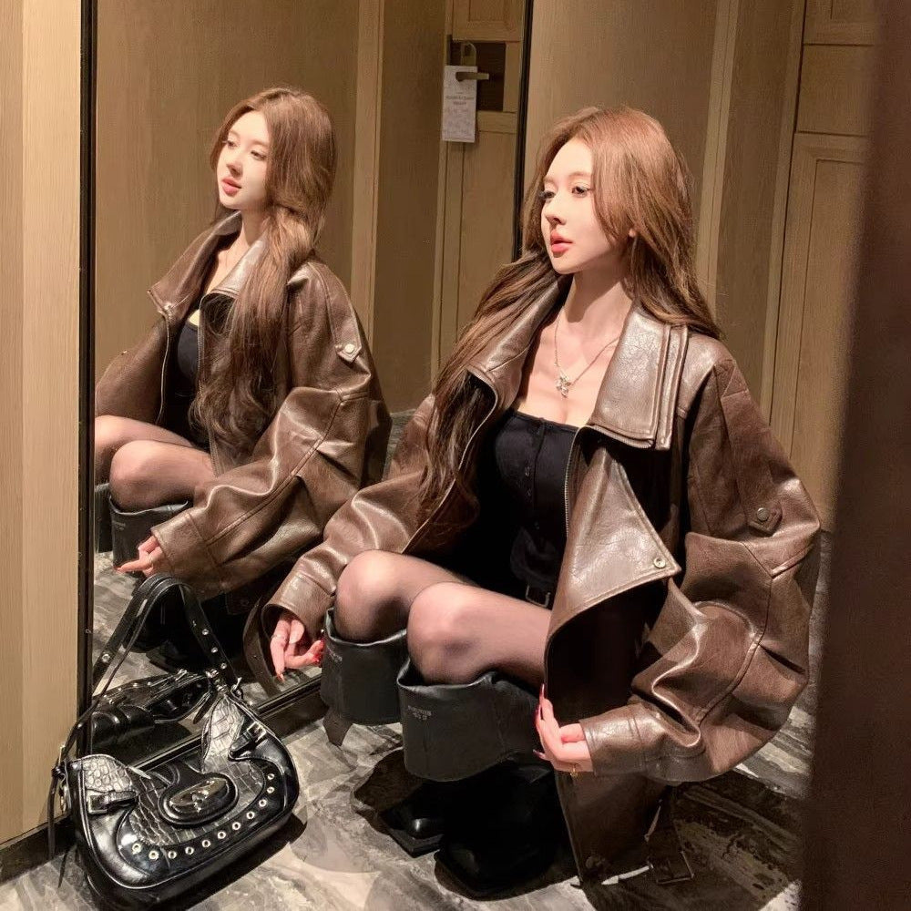 Vintage Zippered Lapel Jacket