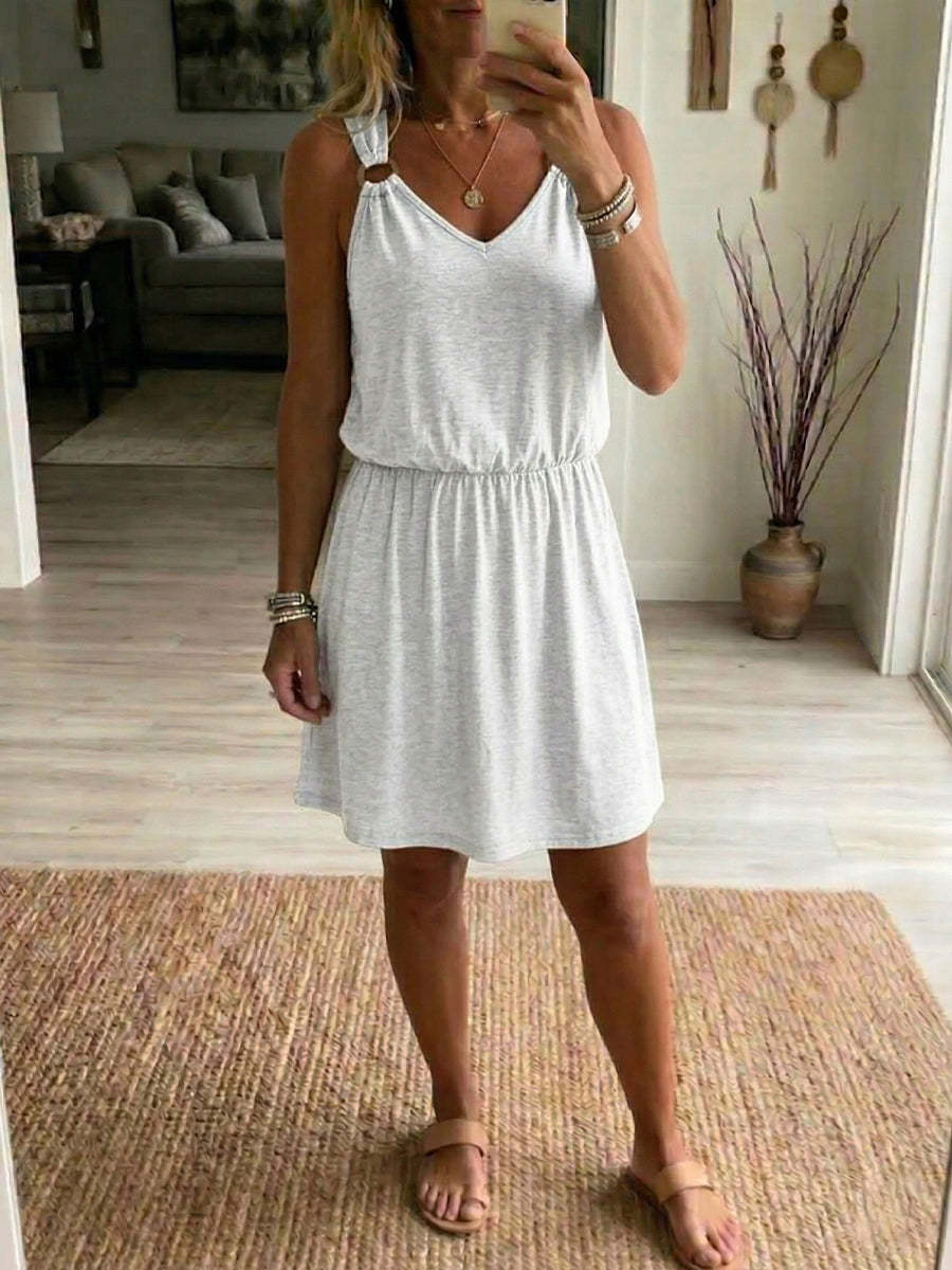 V-Neck Slip Casual Dress