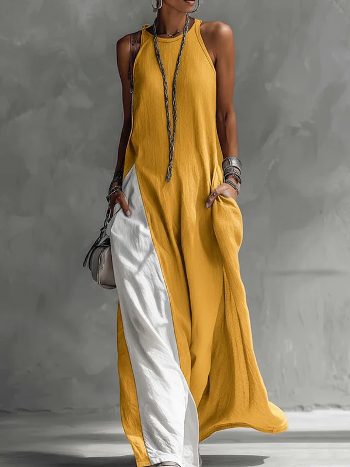 Sleeveless Loose-Fit Off-Shoulder Dress