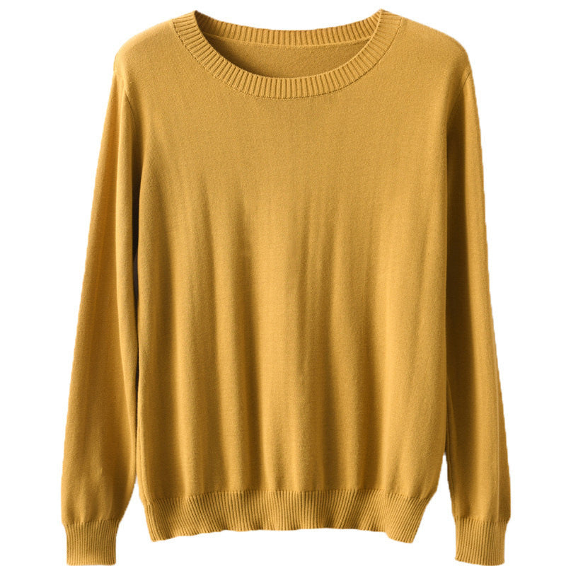 Crew-Neck Pullover Knit Sweater