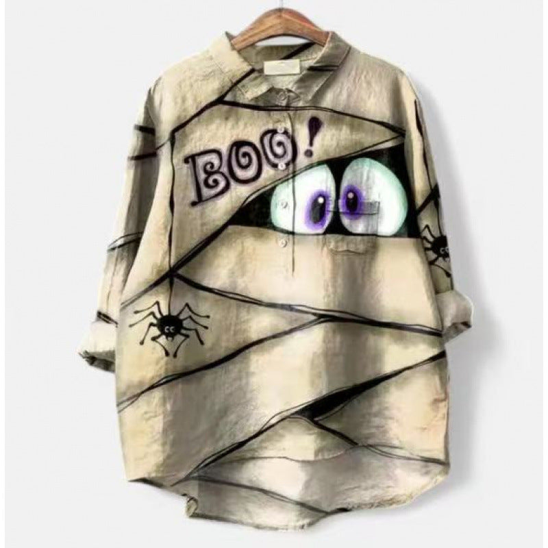 Long-sleeve Button-up Top