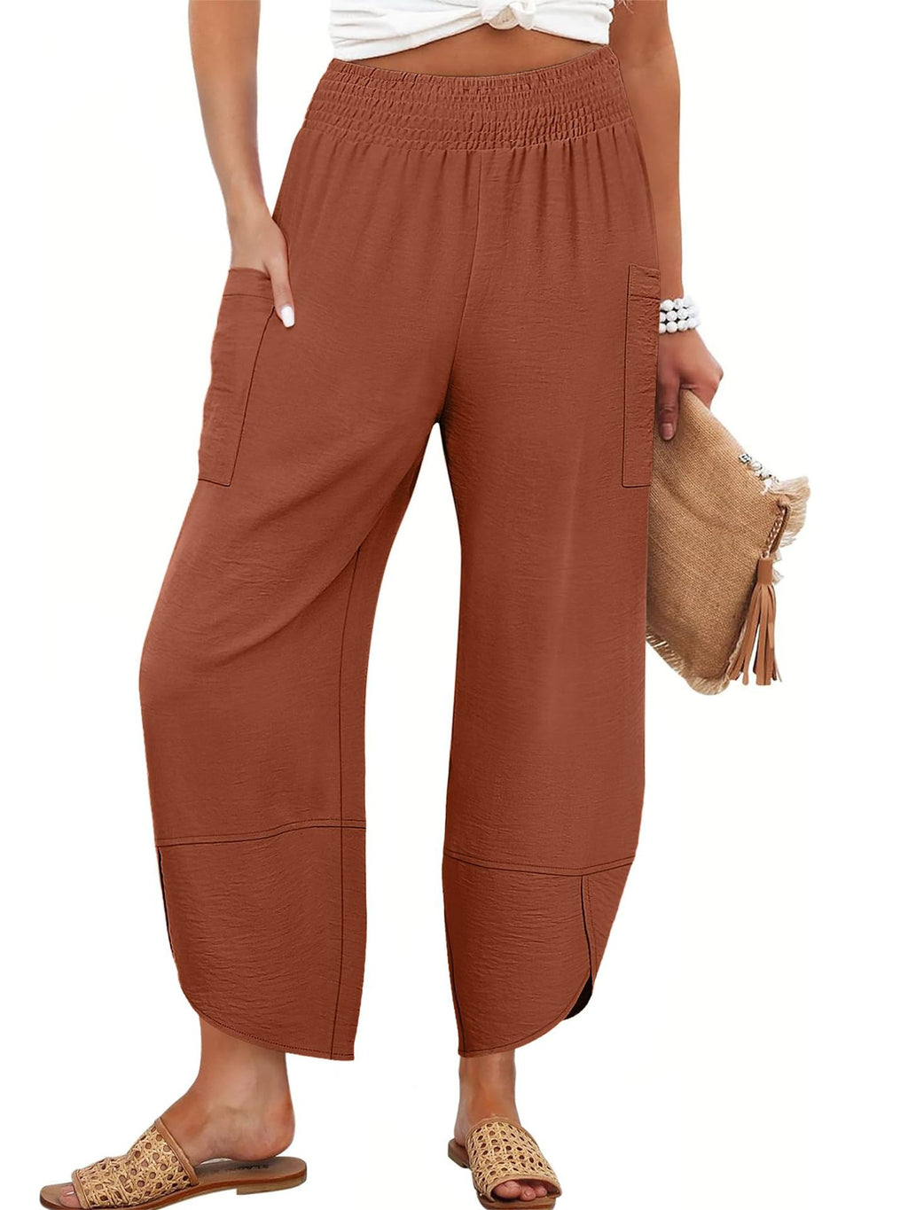 Side-Pocket Cropped Trousers